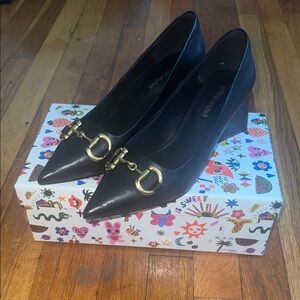 Jeffrey Campbell Black Leather Women's Shoes